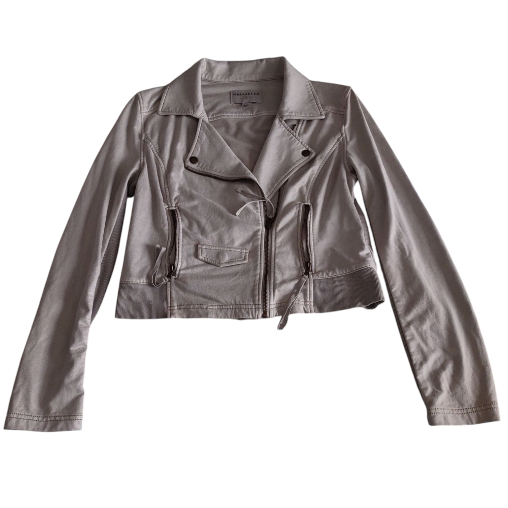 Marrakech Faux Suede Moto Jacket Womens Medium Vegan